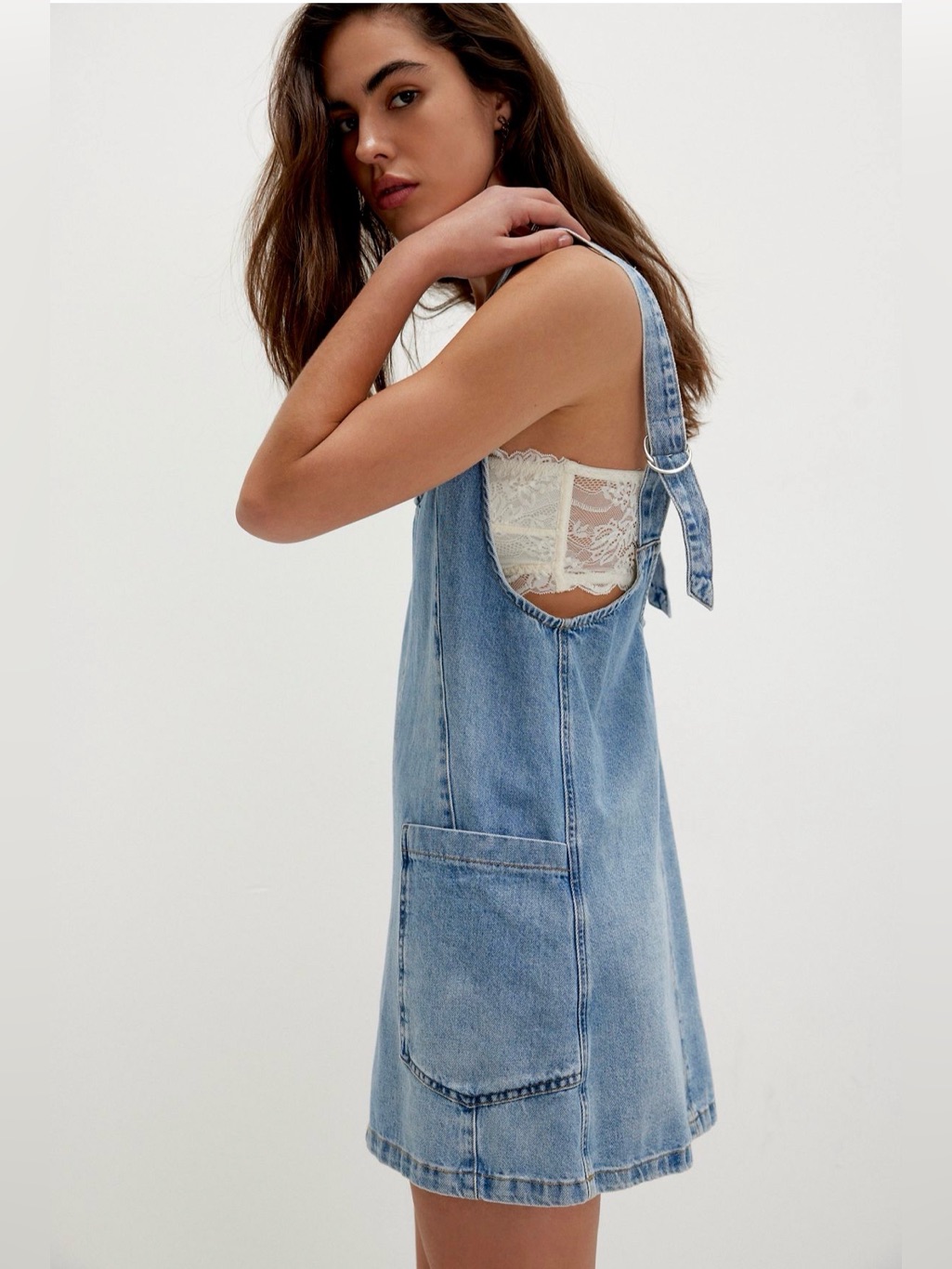 Free People High Roller Denim Dress Skirtall